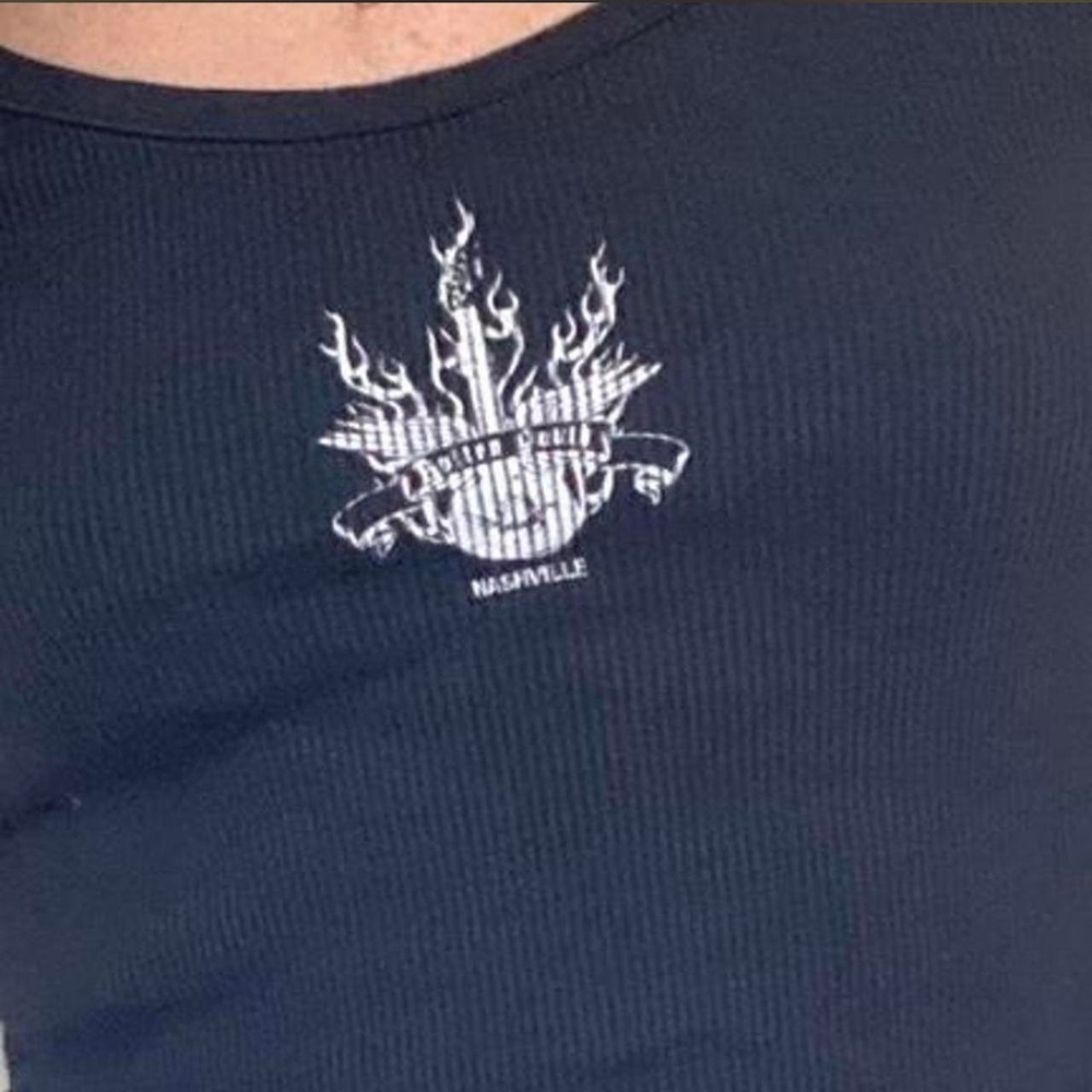 John Galt Nashville Black Crop Top Tank One Size - Picture 3 of 3